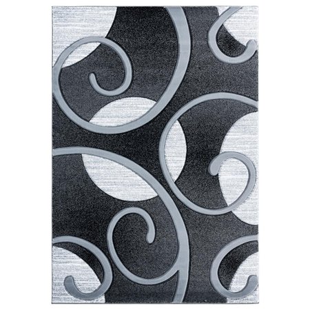 UNITED WEAVERS OF AMERICA 2 ft. 7 in. x 4 ft. 2 in. Bristol Riley Gray Rectangle Rug 2050 10372 35C